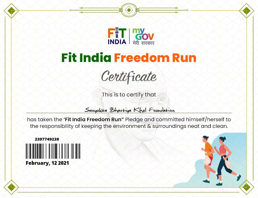 Fit India Freedom Run My Government