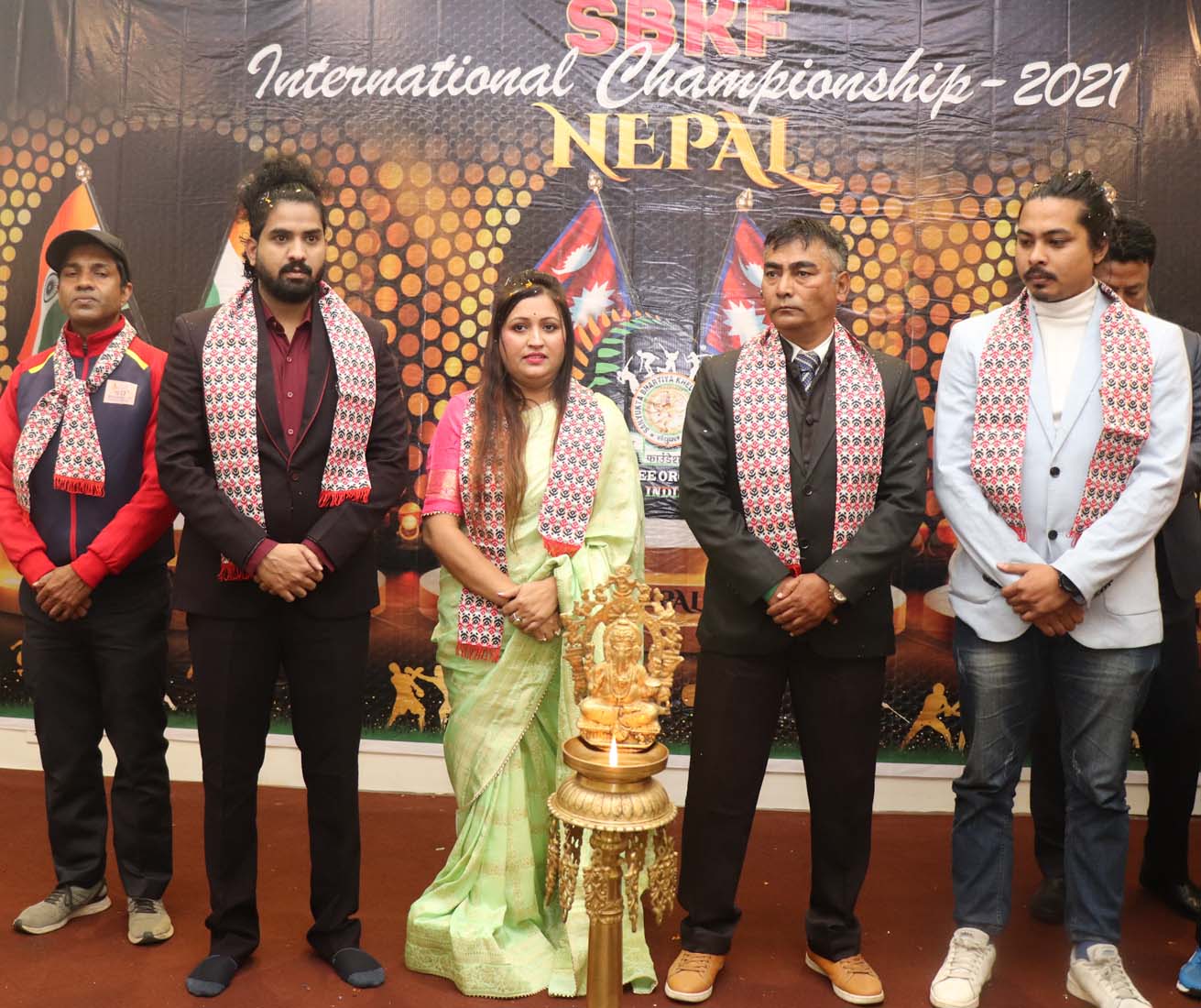 SBKF INTERNATIONAL  GAMES 2021 POKHARA-NEPAL All The Organizers Were Honored In A Nepali Traditional Way