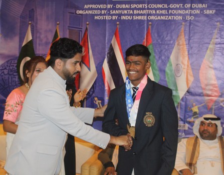 Player Awarded By President Mr. Pankaj Gavale sir  SBKF 8th International Games DUBAI 2023