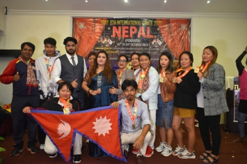 Nepal Team In Closing Ceremony  SBKF International Games Pokhara-Nepal