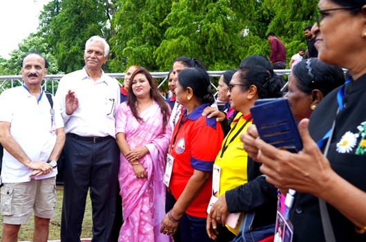 SBKF G.SECRETARY SHIVA TIWARI MAM WITH MASTER PLAYERS SBKF 8th National Games Delhi 2023