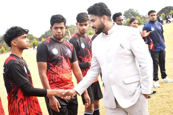 SBKF President Mr. Pankaj Gavale With Football Team Captain SBKF 9th National Games Dharamshala HP