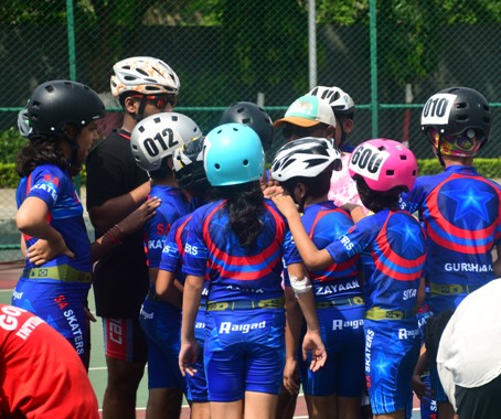 Skating Players with Coach SBKF 7th National Games Indore MP