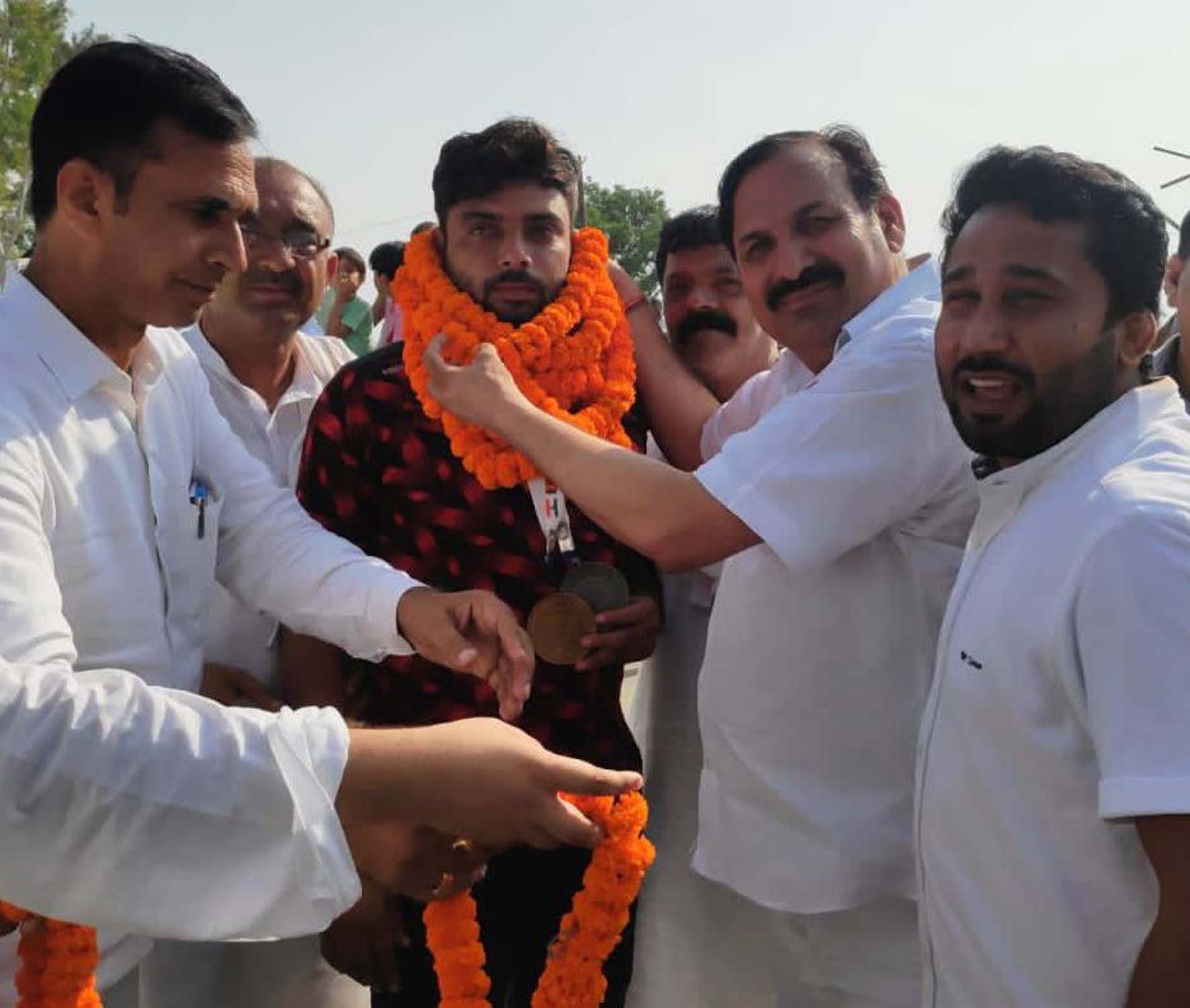 SBKF INTERNATIONAL GAMES 2021 POKHARA-NEPAL After Winning The International Shooting Championship, He Was Welcomed In Haryana